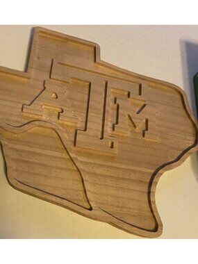 Texas A&M Texas-Shaped Wood Board